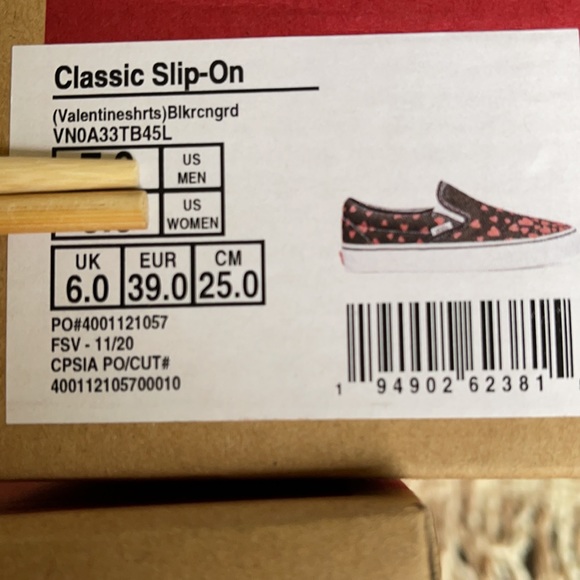 Vans Classic Slip On Valentines Hearts Blkrcngrd W - Picture 16 of 16